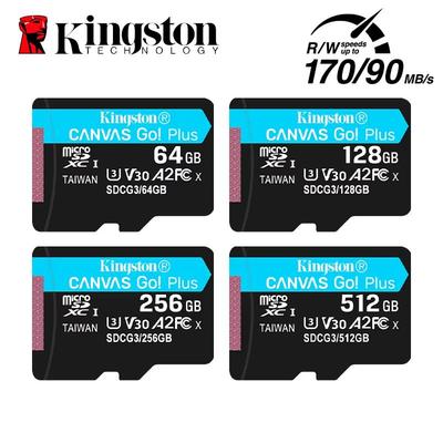 Kingston Micro SD-Speicherkarte, 512 GB, TF-Karte, 64 GB, 128 GB, 256 GB, U3 V30 A2, Hochgeschwindigkeits-Micro-SD-Karte, bis zu 170 Mbit/s, 4K-Flash-TF-Karte für Action-Cams, Drohnen