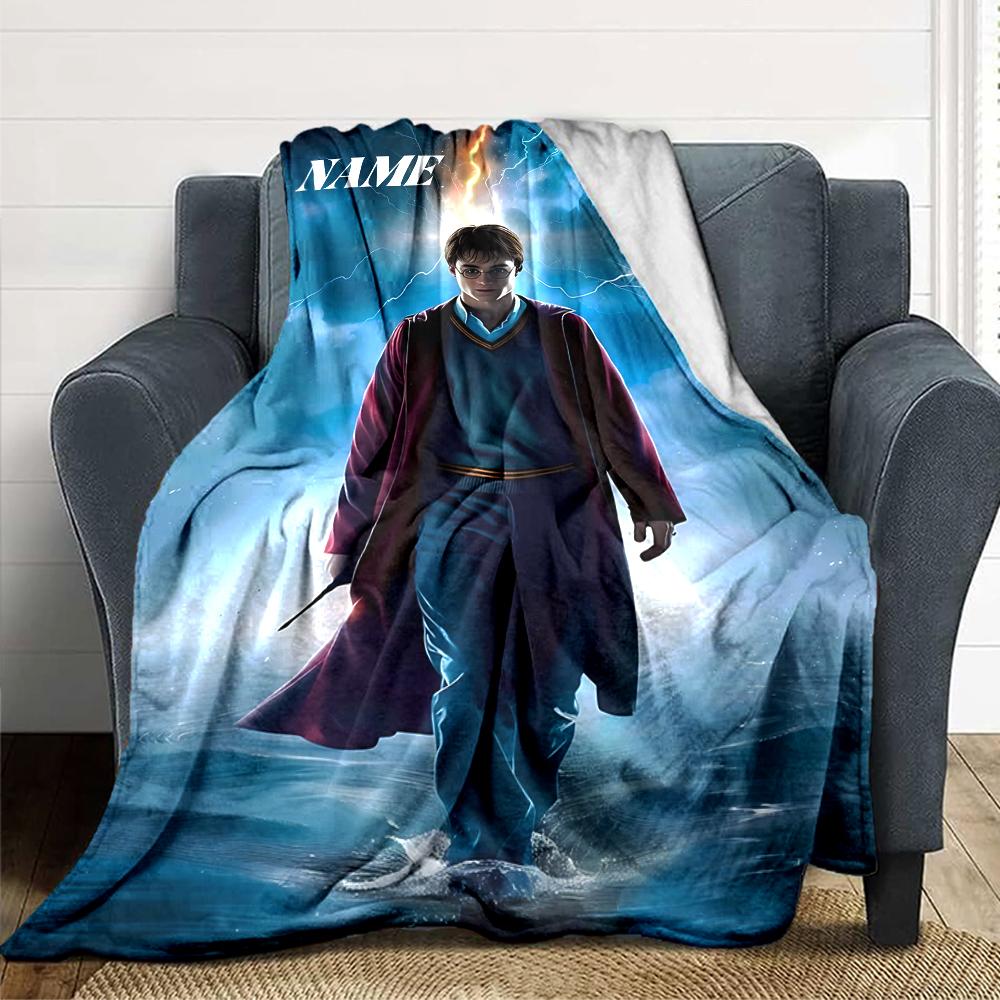 Custom Name "Harry Potter's Magical Adventure" blanket for Couch & Bed, Plush Cozy Fuzzy Blanket Super Soft & Warm Blankets for Fall and Winter. 09081