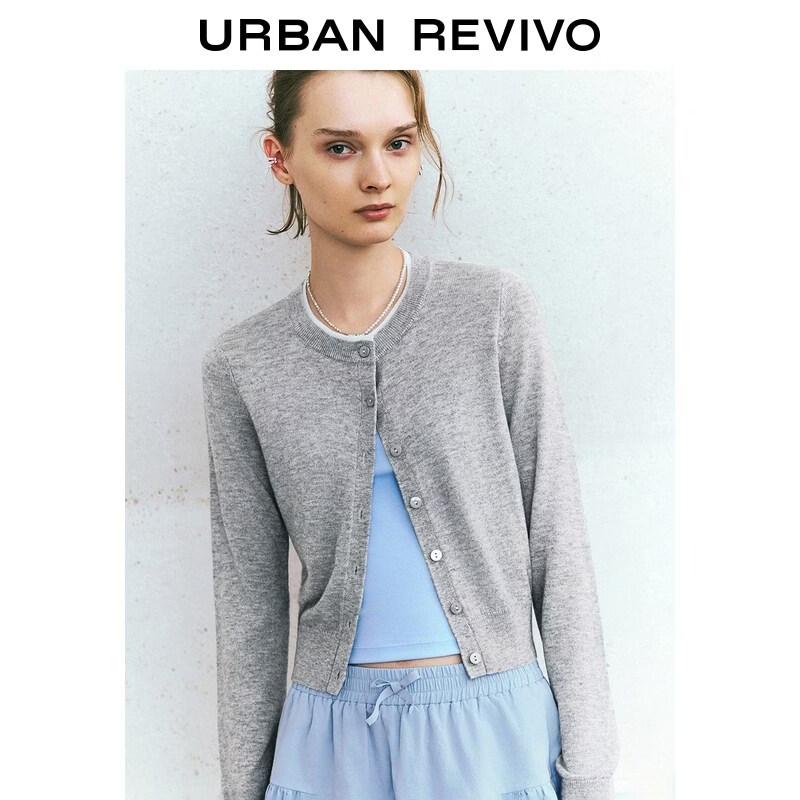 

UR 2026 Women s Contrast Collar Knit Cardigan XS