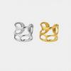 Popular Stainless Steel Shaped Ring Female Personality Hip Hop Opening Adjustable Irregular Gold Plated Ring