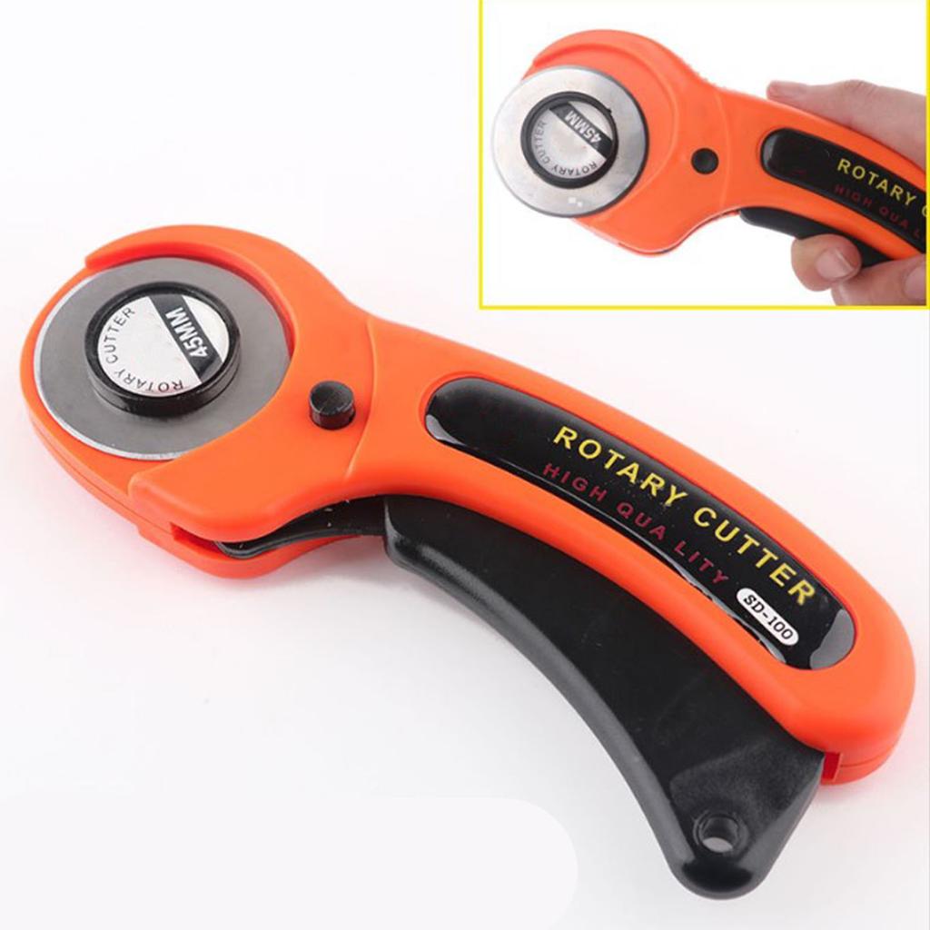 45mm Sewing Rotary Cutter Safe Lock Incisive Fabric Quilting Roller Cutter for Cloth Rubber Leather