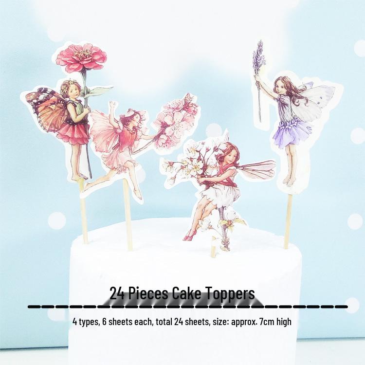 Fairy Flower Cupcake Toppers - Princess Birthday Decorations