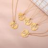 Cazador Initial Letter Flower Heart Pendant Necklaces for Women Stainless Steel A-Z Alphabet Necklace Jewelry Birthday Gift