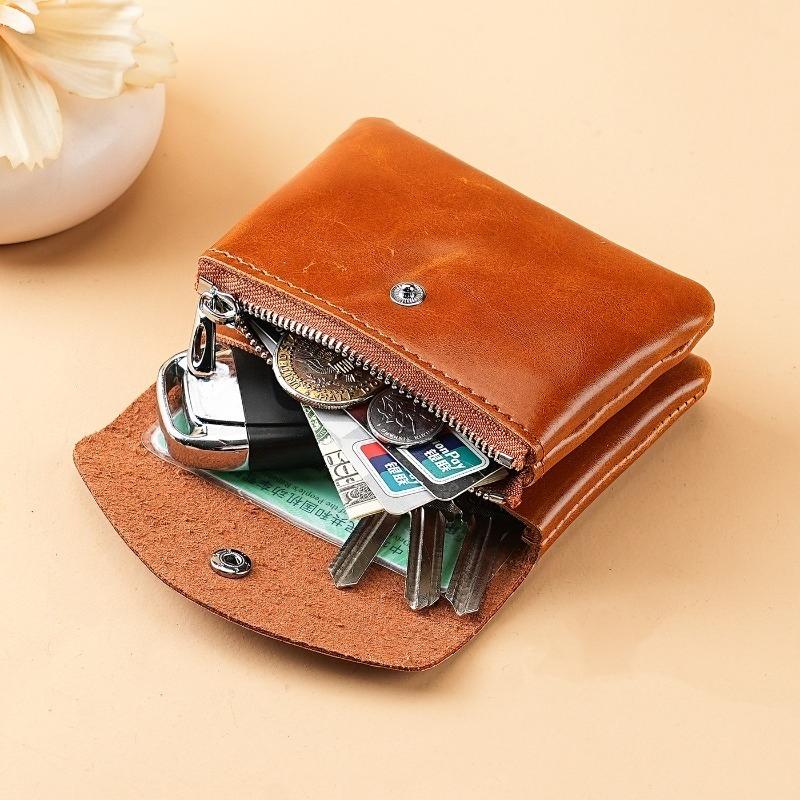 Unisex Solid Vintage Bag Coin Purse Small Wallet Change Purses Zipper Bags Organizer Wallets PU Leather Key Card Holder