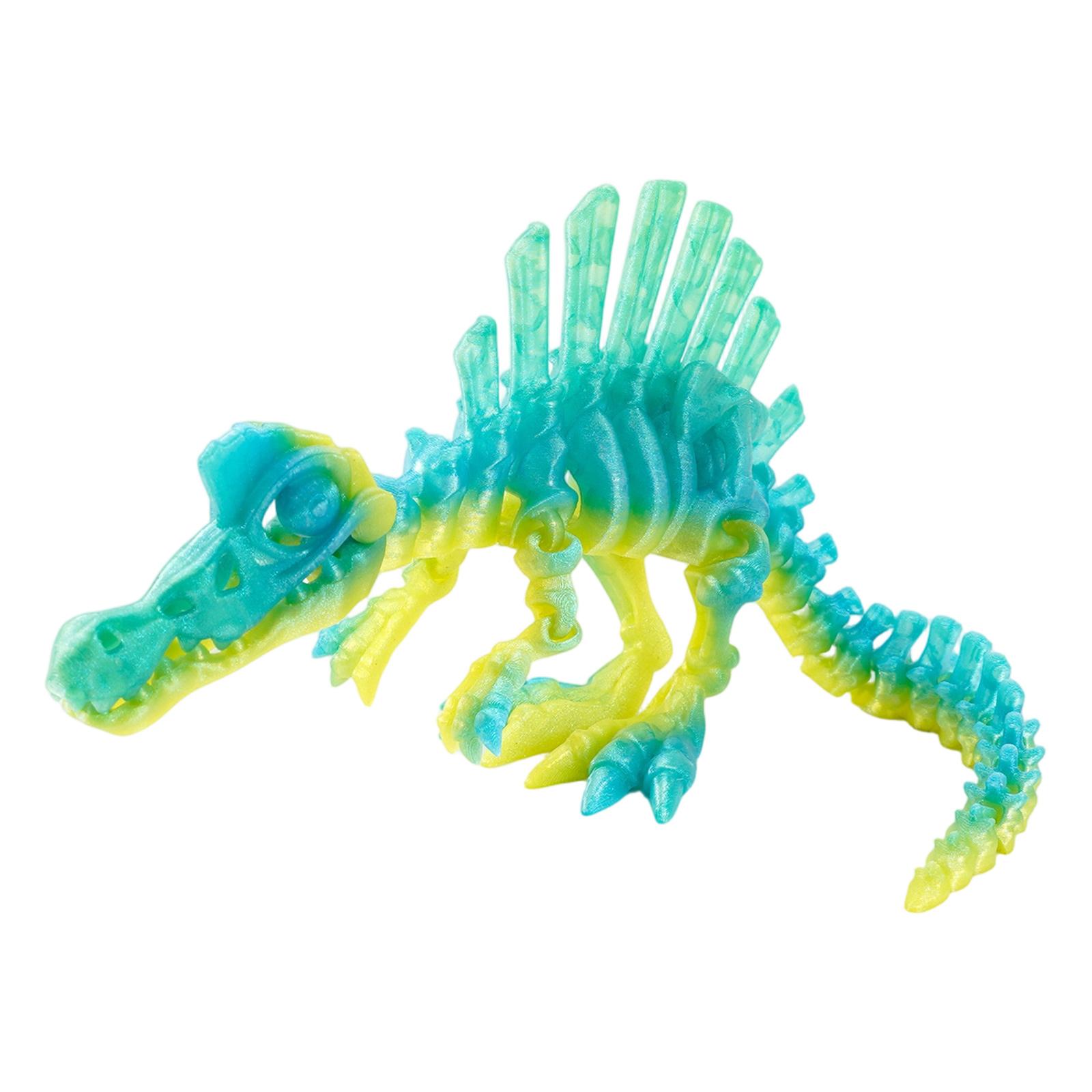 3D Printed Spinosaurus Skeleton Model, Dinosaur Toy for Display S