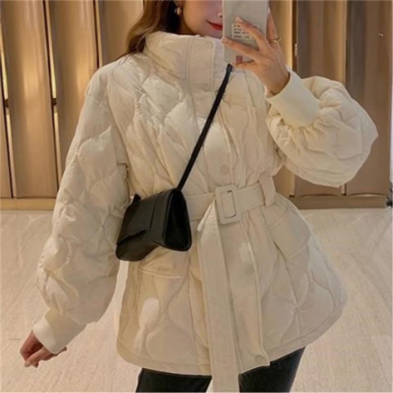 

Women s Autumn and Winter Solid Color Waisted Simple Jacket Temperament Warm Design Round Collar Jacket XL чорний