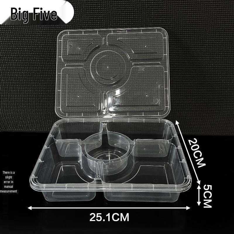 Disposable 5-Compartment Round Wheat Straw Meal Prep Containers with Lids (75 Sets)