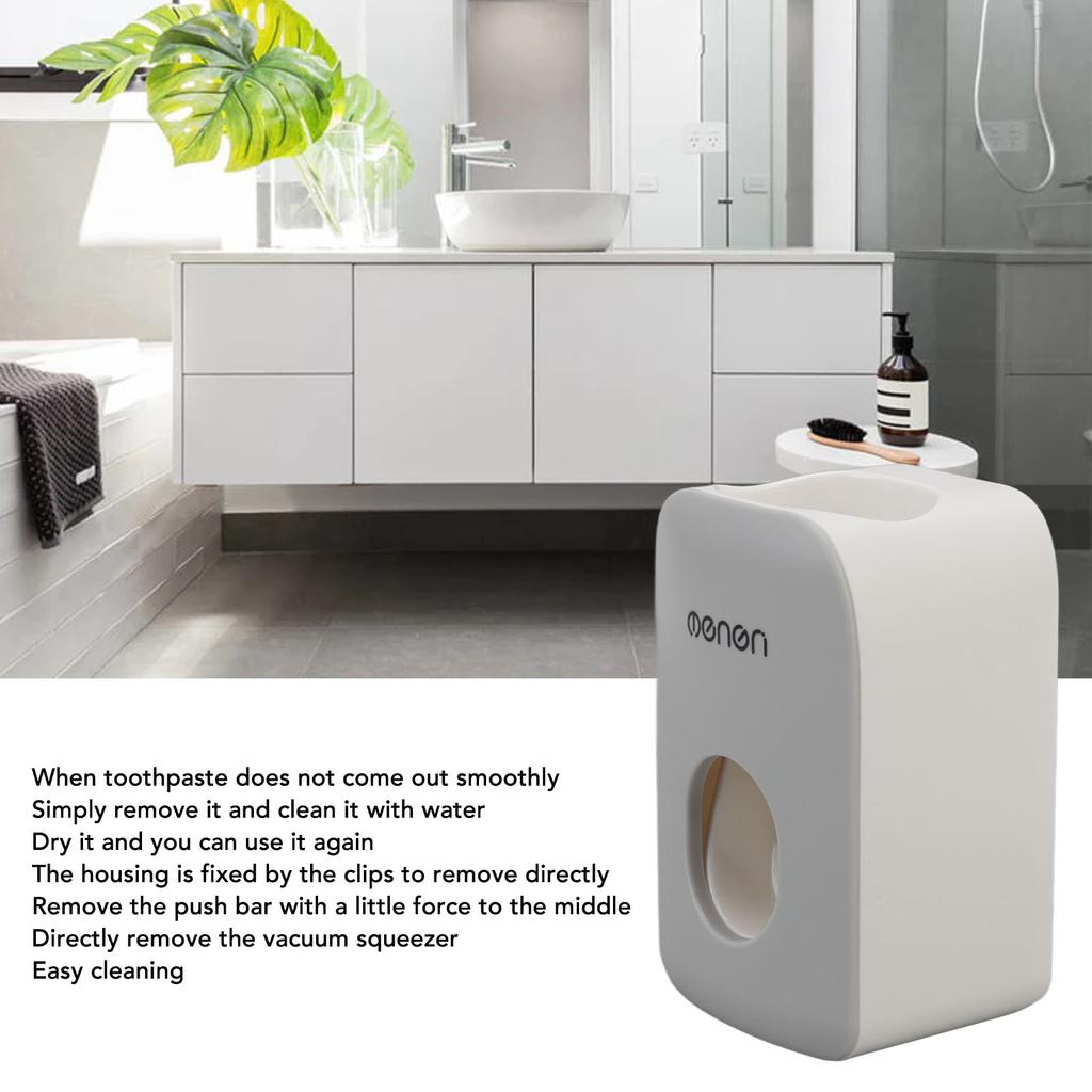 Automatic Toothpaste Dispenser Wall Mounted Adhesive Toothpaste Squeezer Holder for Bathroom