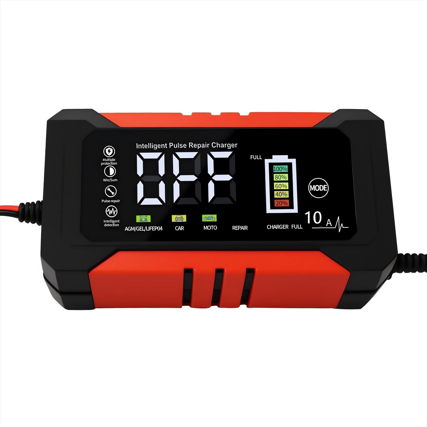 Умное зарядное устройство 12В 10А для автомобилей и мотоциклов 12V10A (EU Standard)