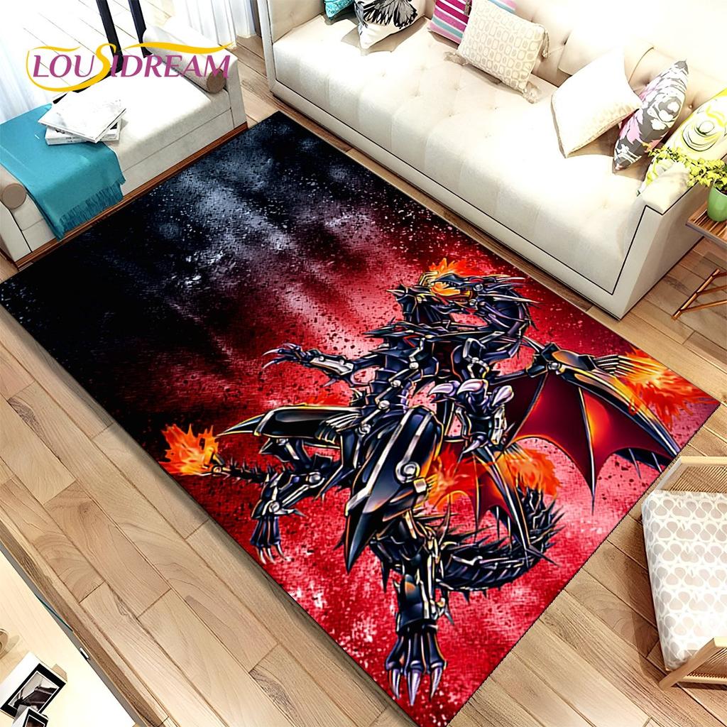 Yu-Gi-Oh MONSTER CARD Anime-Teppich, groß, Teppich für Wohnzimmer, Schlafzimmer, Sofa, Fußmatte, Dekoration, rutschfeste Bodenmatte für Kinder, 3D