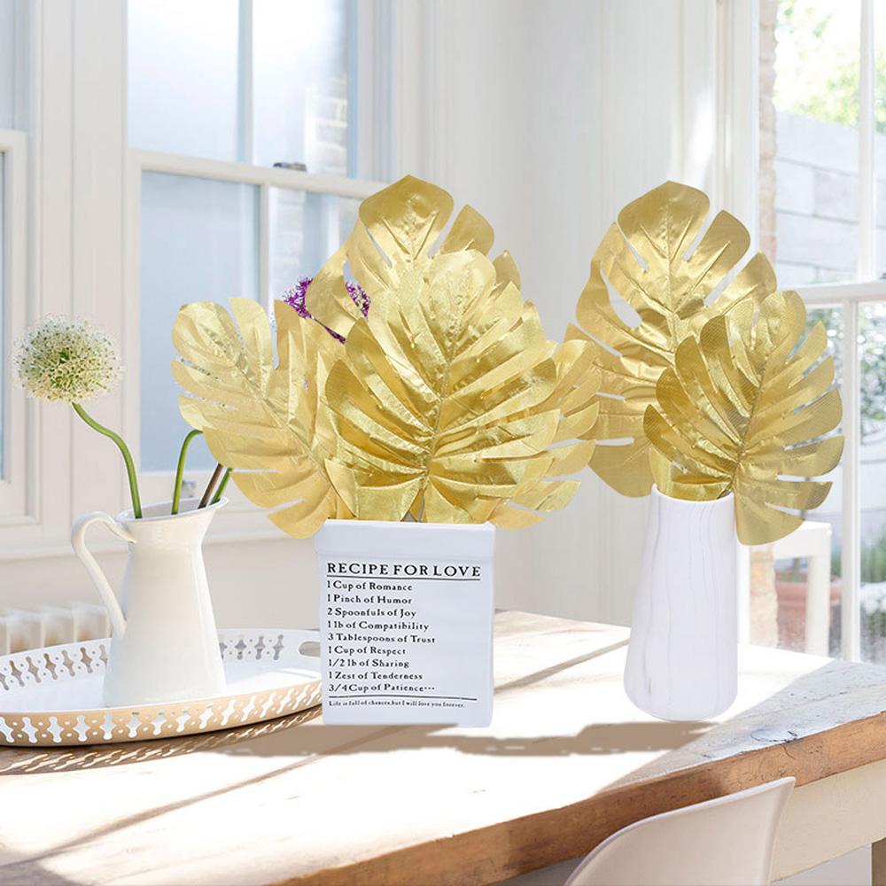 

Christmas Party Supplies Artificial Plant Photography Prop Home Decoration Gold Palm Leaves