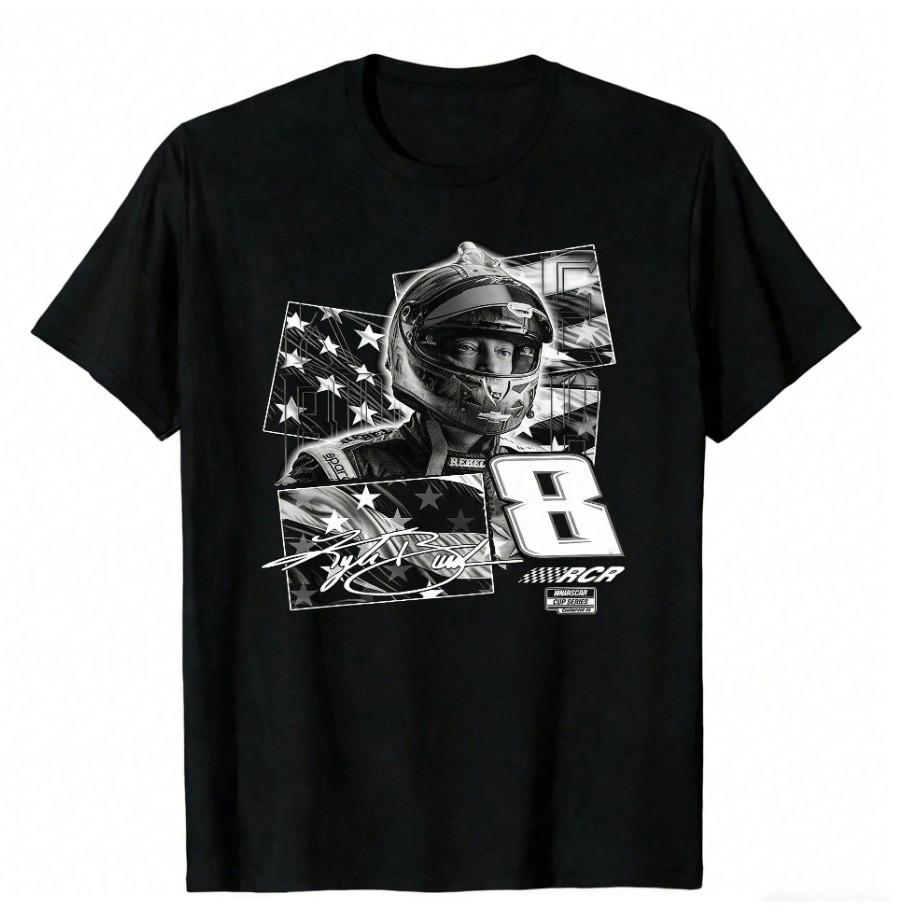 2026 Kyle Busch #8 RCR Racing Patriotic American Flag Graphic T-Shirt S