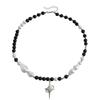 2023 Trend Crossed Star Necklace for Women Vintage Beaded Chain Alloy Necklace Pendants Fashion Aesthetic Y2k Jewelry