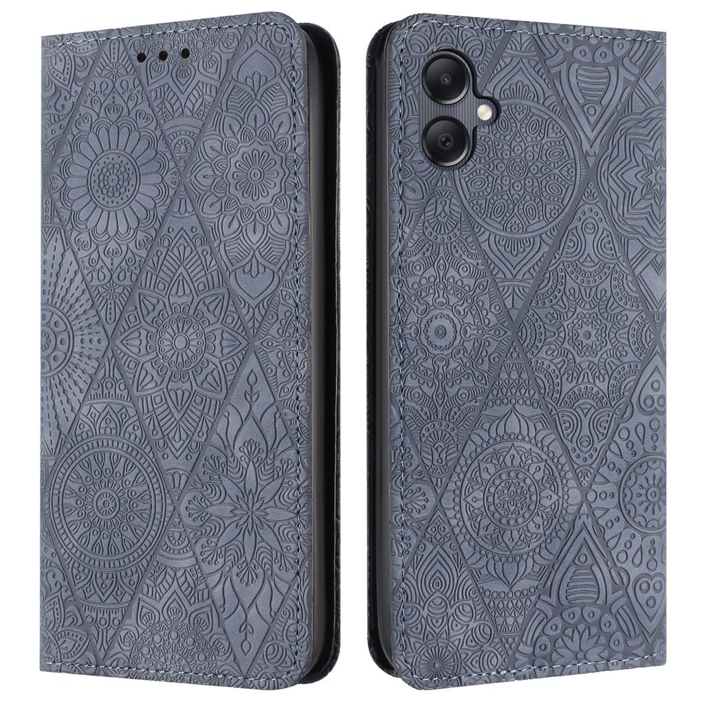 Etui dla Samsung Galaxy A07 4G z nadrukowanym kwiatem, portfel ze stojakiem, skórzane etui na telefon