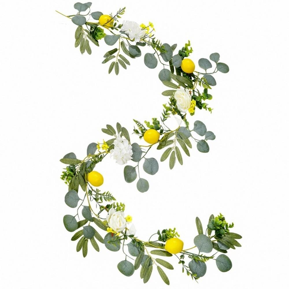 Eucalyptus Leaves Lemon Vine Decor Greenery Faux Lemon Wreath Fake Plant  Kitchen Decor