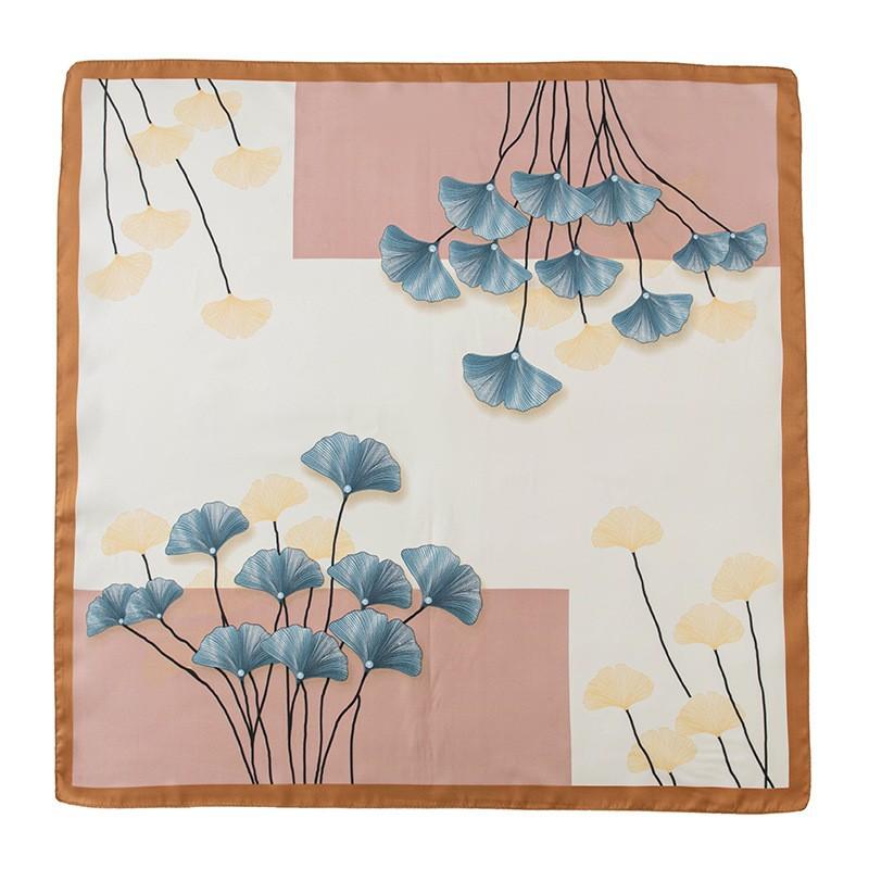 

Новый маленький шарф с принтом камелии, шарф из искусственного шелка, женский шарф для ручки сумки, лента, повязка на голову, квадратный шарф, украшение 70*70CM