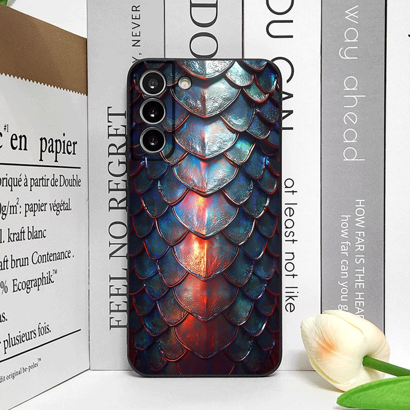 

Creative Black Golden Scale Texture Printed Phone Case for Samsung Galaxy S26 S25 S24+ S23 Ultra S22 Plus S21 FE S20 Soft Cover Galaxy S26 Ultra