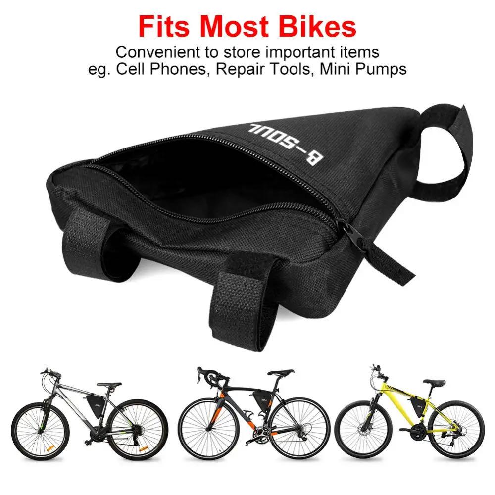 Bicycle Triangle Tool Kit Bag Front Tube Frame Saddle Storage Bag Waterproof Pouch Durable Bike Bag