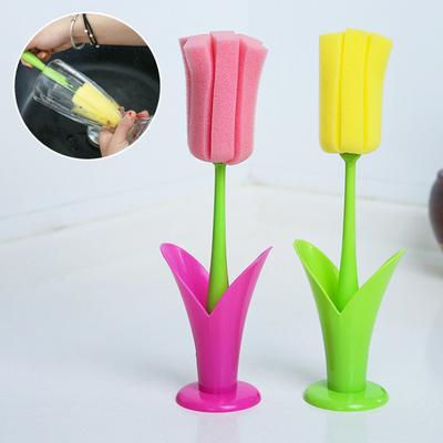 Tassenbürste Tulpenform Ergonomischer Griff Reinigungsbürste Kratzfreie Schwammbürste Dekorative Vasenreiniger