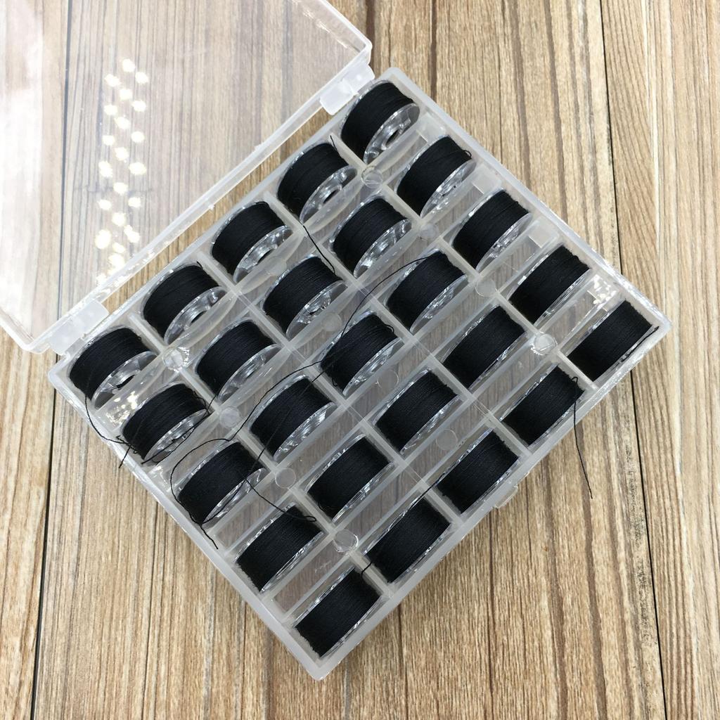 25 Colors Set Bobbin Thread Polyester Thread Spools Sewing Machine Bobbins With Storage Box For Embroidery Sewing Accessories