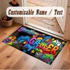 Decorative Artwork Theme Crystal Velvet Floor Rug Personalized Custom Name Text Warm Carpet Home Decoration