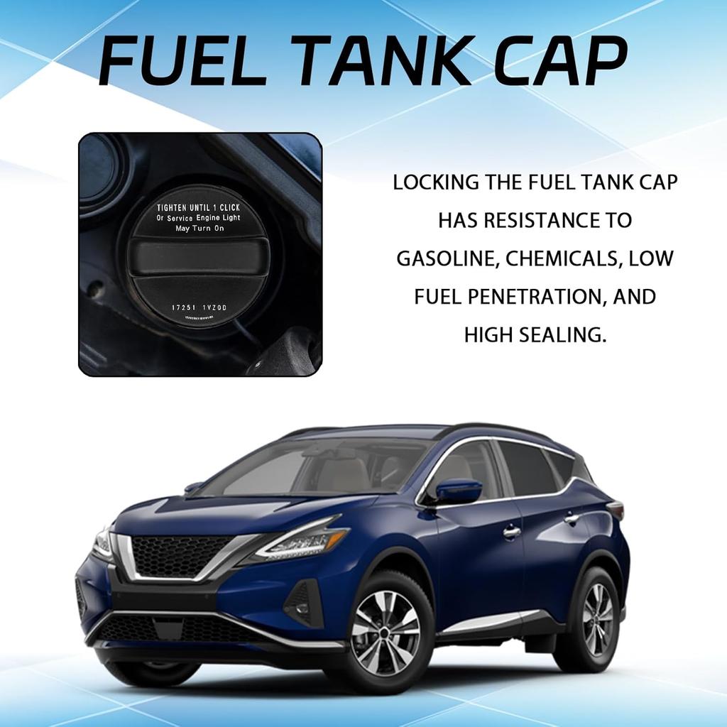 Gas Cap Replacement For Nissan Fuel Tank Cap Compatible With Nissan 2013-2018 Altima, 2012- Frontier, 2015- Murano, 2013- Pathfinder, 2012- Versa