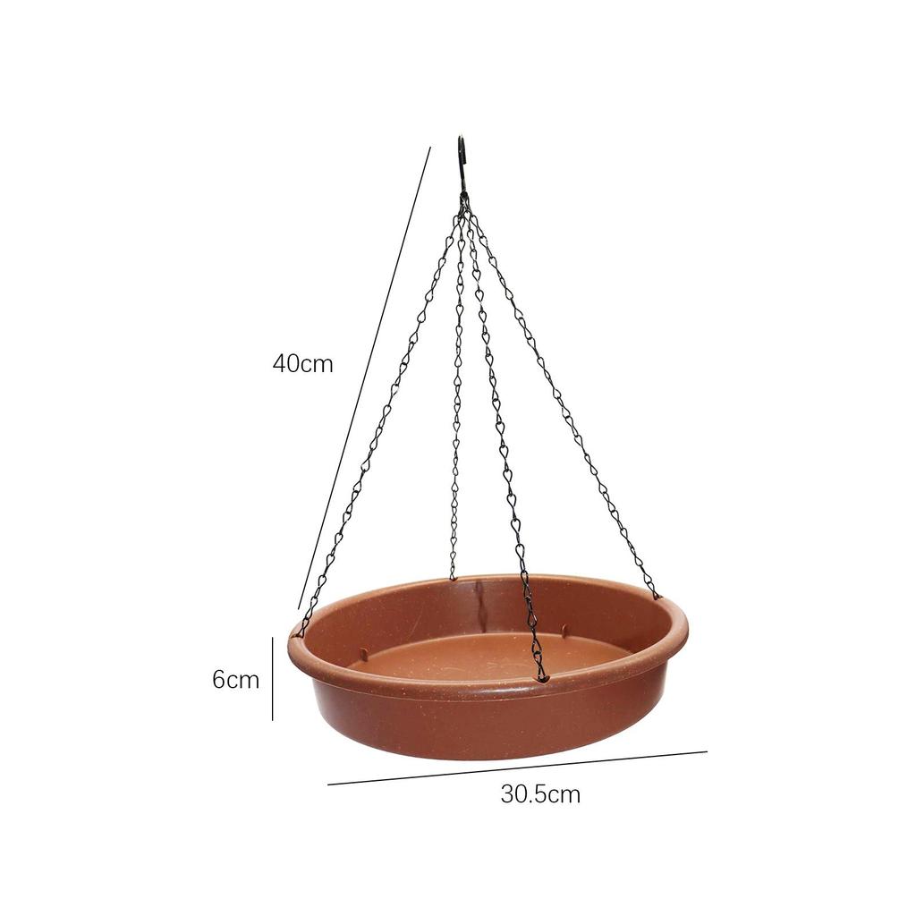 Bird Waterer with Metal Hooks Bird Water Bowl and Chain Hanging Bird Bath Water Feeder for Hummingbird Tree Outside Parrot Patio