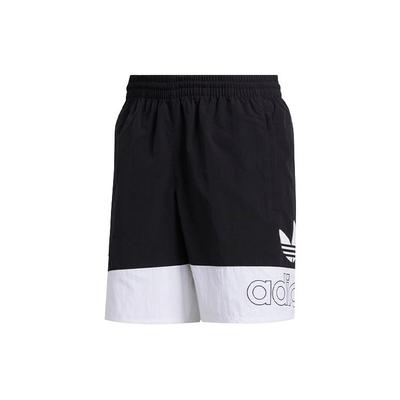 Originals Trefoil Logo Buchstabendruck Patchwork Shorts Herren Unterteile Schwarz Weiß FM1547