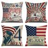 Linen Date Letter Flag Pillow Cover Car Pillow Office Nap Pillow