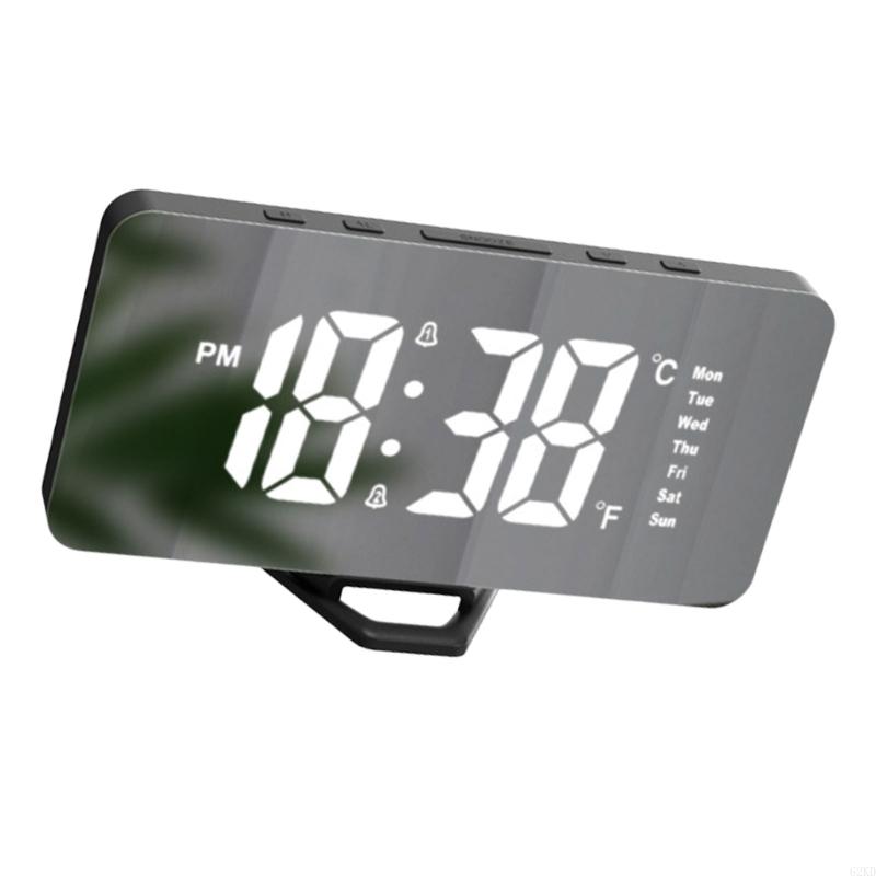 62KD Small Digital Alarm Clock with LED Time Display, Date, Temperature for Travel