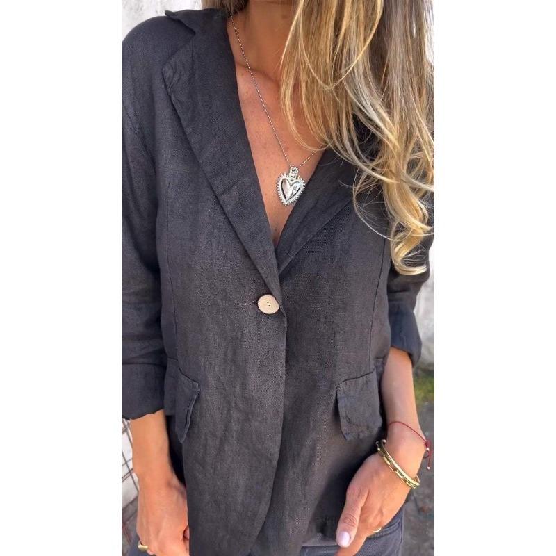 

YYFS Женская мода повседневная однотонная принтованная куртка и пальто с длинным рукавом и воротником-поло на осень-зиму XXXXXL