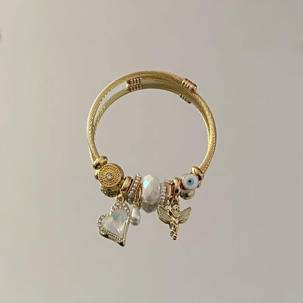 Stainless Steel Heart Shape Diy Bracelet Kit With Crystal Accents For Gift And Travel Souvenirs
