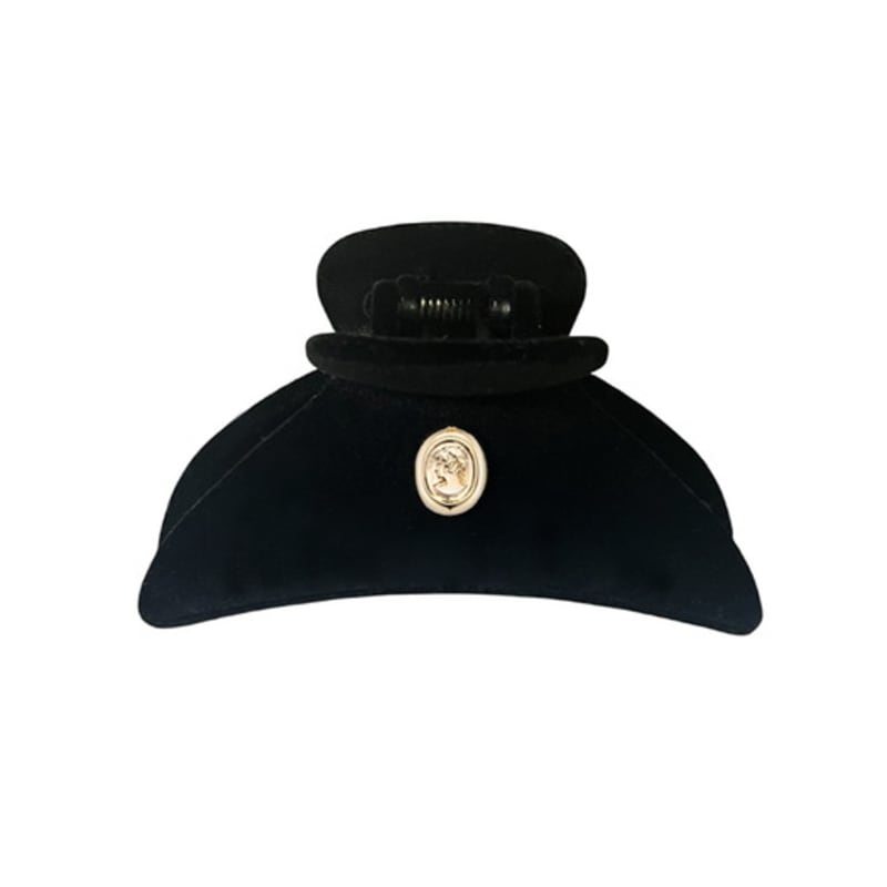 

of Lavishe Cameo Black Velvet Hair Clip Black
