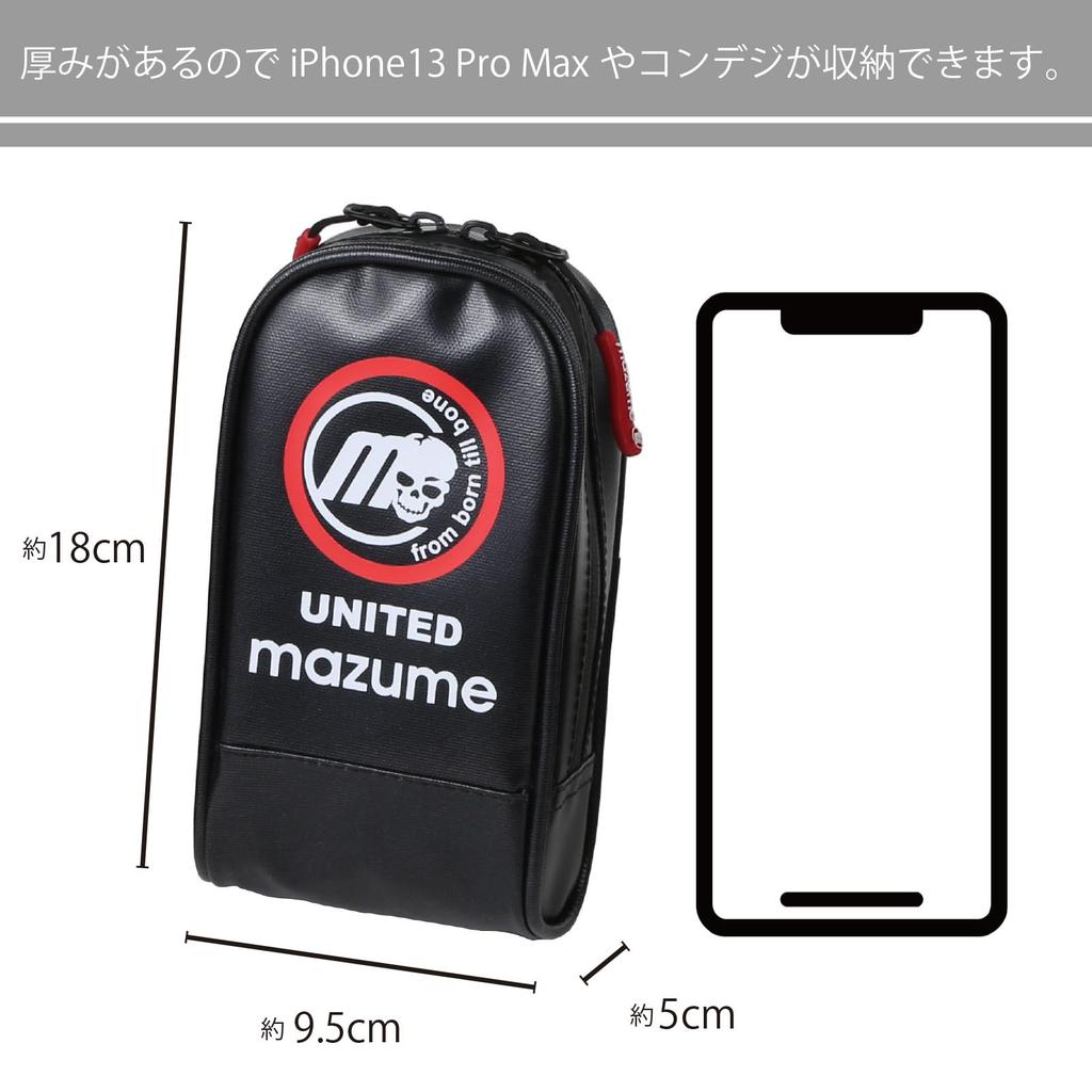 Mazume Mobile Case Plus 18cm X X MZAS-487-01 Black, 9.5cm 4.5cm