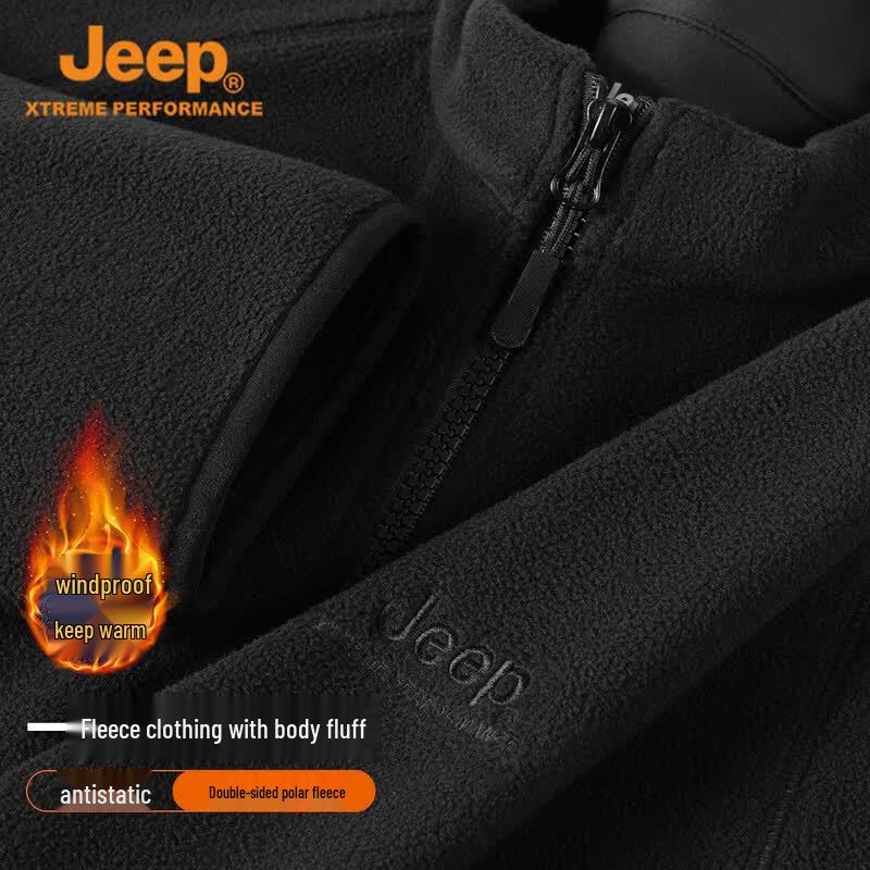 JEEP Men s Double-Sided Fleece Half-High Collar Sweatshirt 3XL