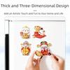 Cartoon New Year Magnetic Sticker Maneki Neko Lucky Cat Fridge Magnets  Gifts