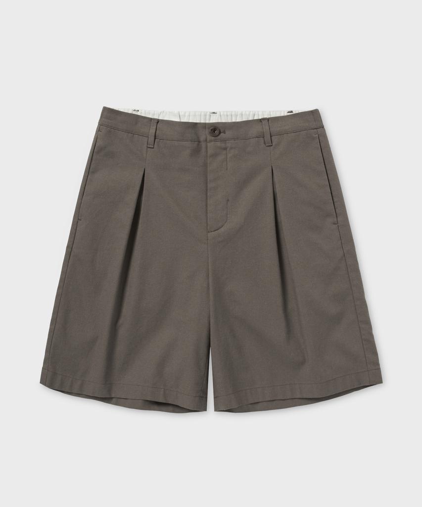 NONBLANK Wide Fit Linen Half Pants_Mocha