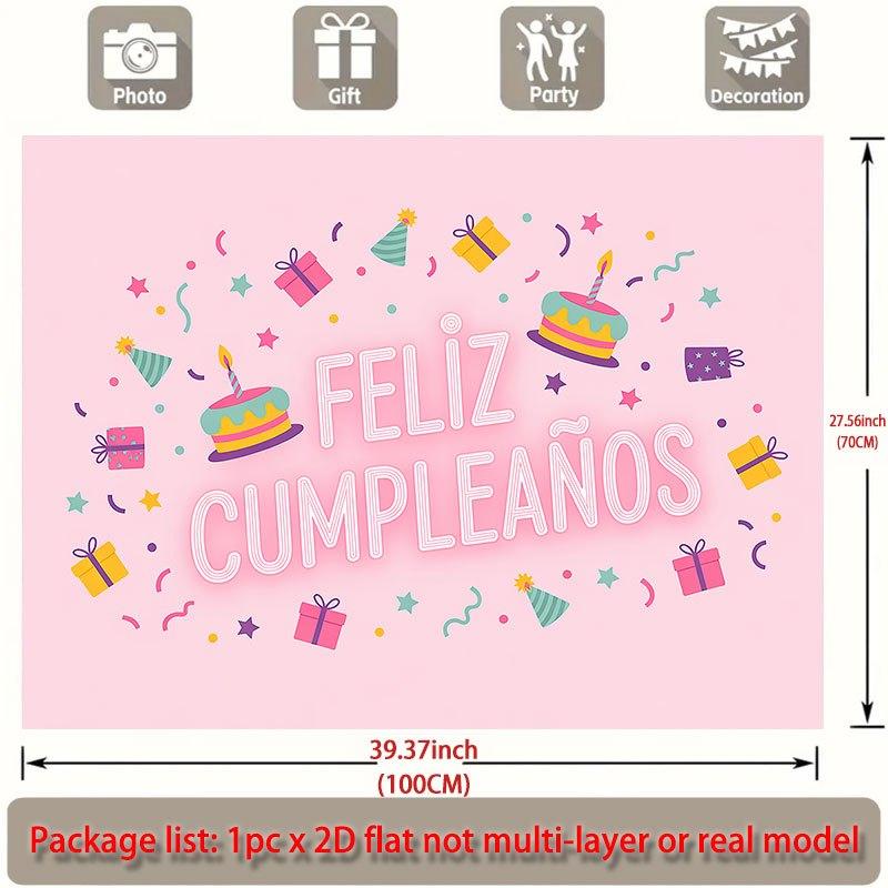 Party Backdrop Flat Feliz Cumpleaos Events Wedding Coming Ceremony Four Season Event Photo Background Front Door Decor Theme Theme Theme