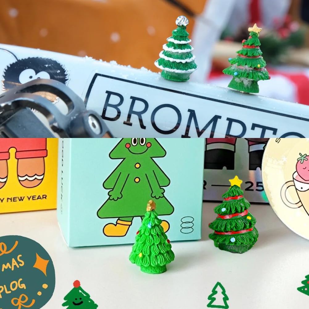 Moeagel Christmas Miniature 8 Mini Christmas Tree Christmas Mini Resin 3D Christmas Tabletop Christmas Christmas Tree Tabletop Handmade Christmas