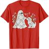 Boo-P Floral Ghost and Dog Halloween Boop Humor Design T-Shirt