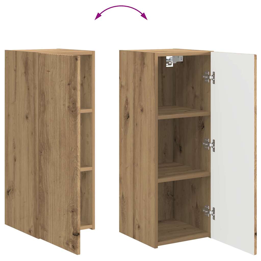 Wall Mounted TV Cabinet Craftsmanship Oak Design 30 x 31 x 80 cm