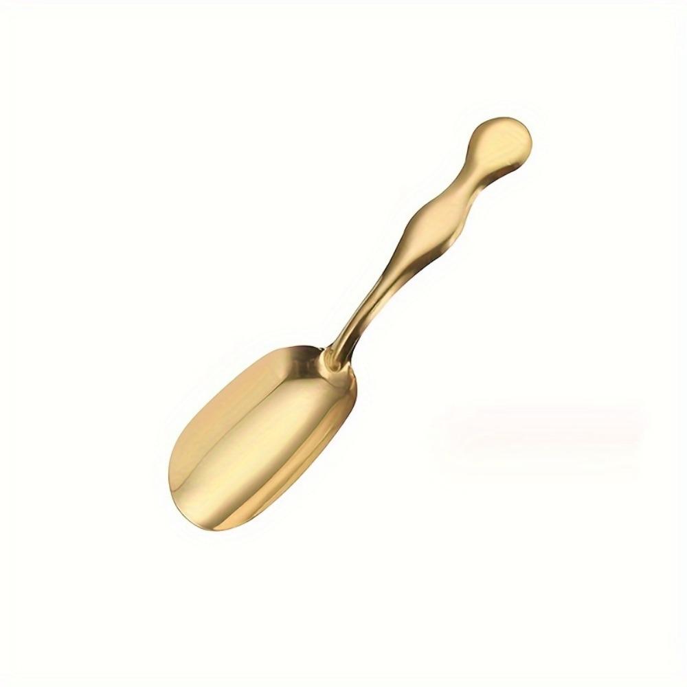 

Мини-чайная ложка из нержавеющей стали — универсальная ложка для кофе, сахара и конфет с короткой ручкой — идеально подходит для кухни и столовой золотой