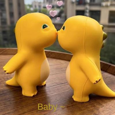 Dinosaurierfigur Kleiner Milchdrache Dekompressionsspielzeug Quetschspielzeug Cartoon-Puppe Milchdrache Quetschspielzeug Weich Gefüllt Gelb