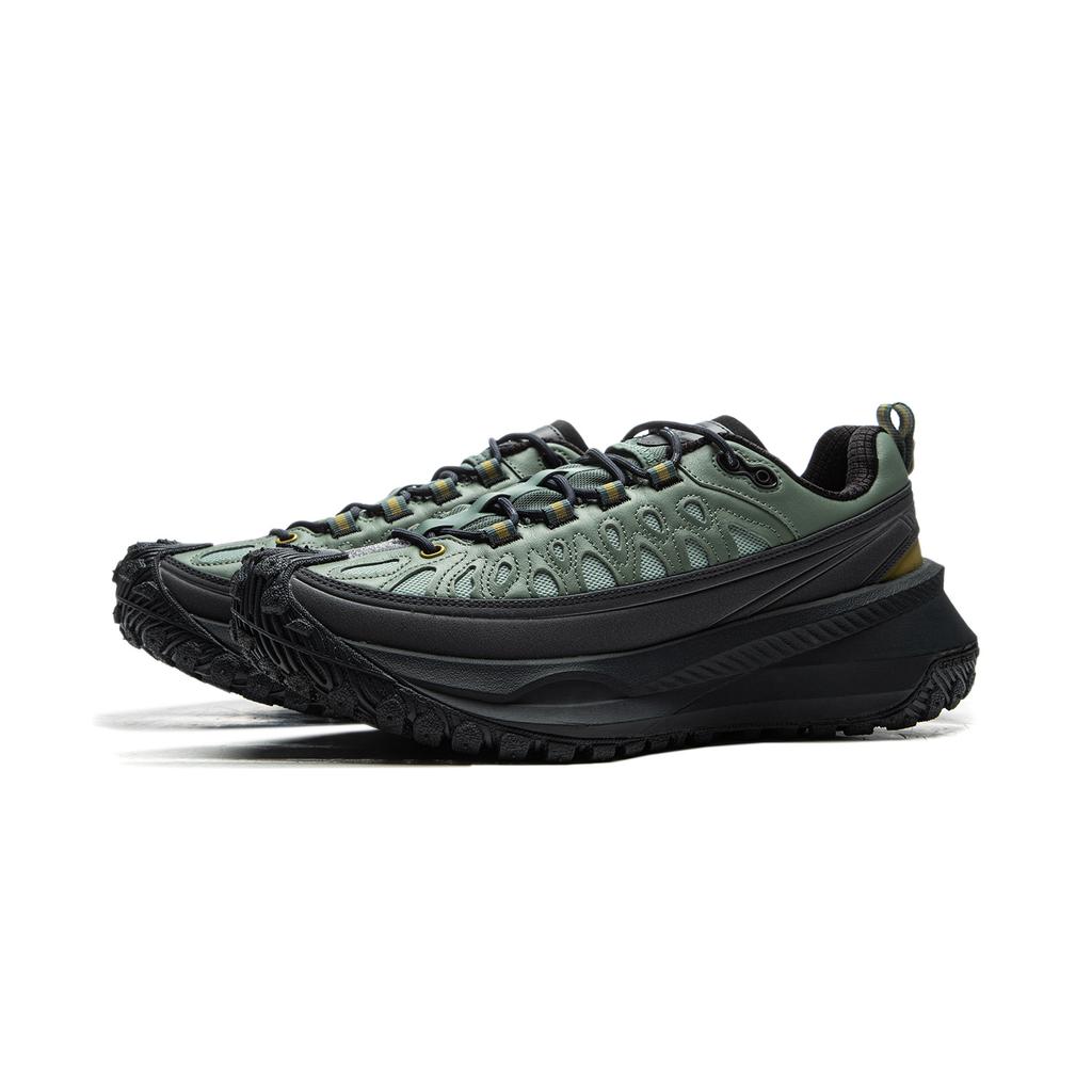 New LiNing Cushioning Anti-Slip And Wear-Resistant Low-Top Casual Running Shoes Unisex Green Black AZGU083-4