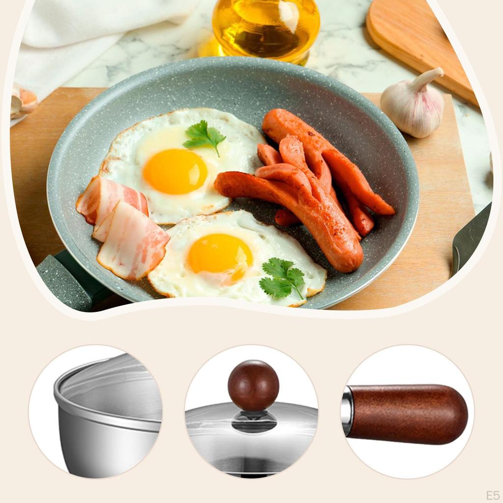 Sauce Pan Butter Warmer for Heating Portable with Wood Handle Lid Milk Pot Soup