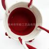 Sales Cotton Thread Women's Bags, Cute Cherry Women's Portable Casual Small Bags, Hand-woven Cotton Rope Storage Bags