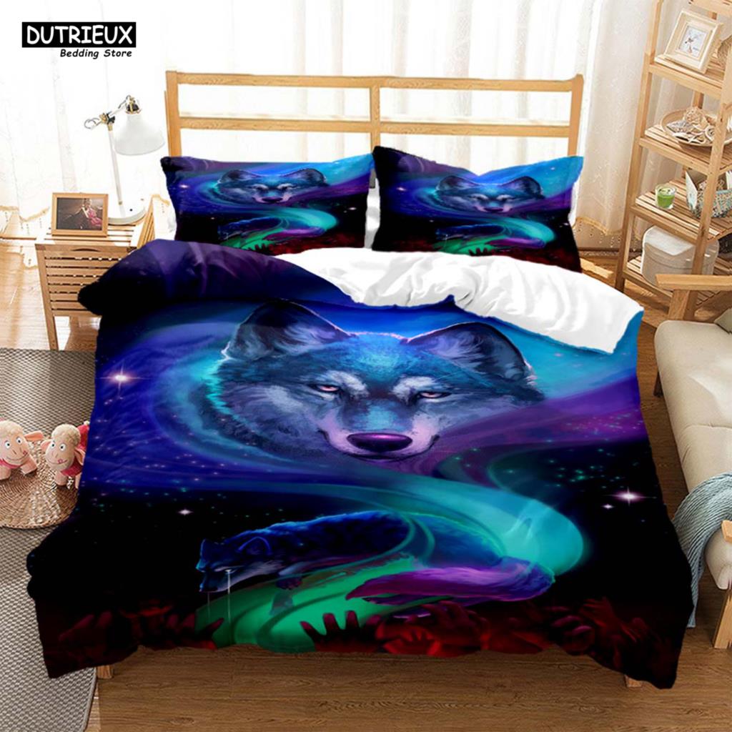 Comforter Wolf Digital Print Polyester Bedding Sets Child Boys Set For Teens Bedding Set Bed Comforter Set
