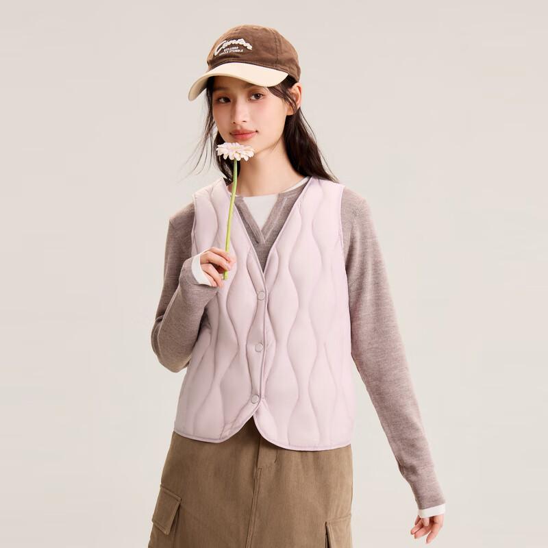 XueZhongFei Damen Klassische V-Ausschnitt Leichte Daunenweste