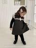 2025 Winter Cotton-Padded Dress Set for Baby Girls - Chic Korean Style Lace Ruffle Collar Sleeveless Dress