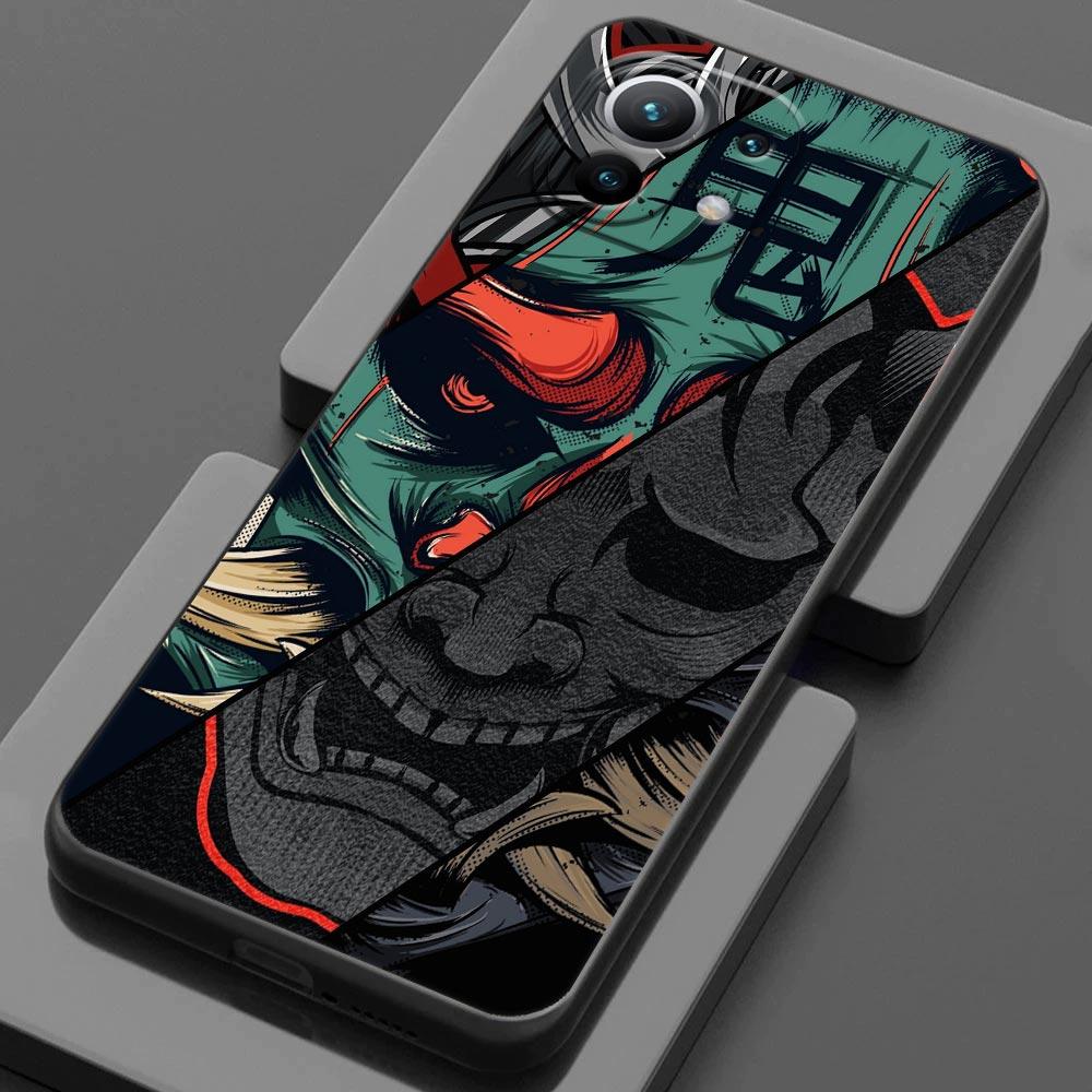 Samurai Ghost Hannya Ukiyo-E Mask For Xiaomi 15 Ultra 11T 13T 14T Pro 11 Phone Case Mi POCO X7 M7 F7 Pro F5 F6 M6 X3 X5 X6 Cover